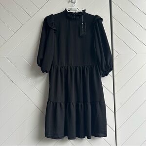 New Black Ruffled Dress- Size 8